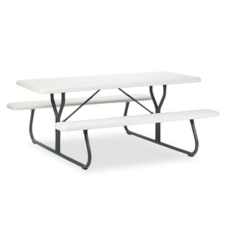 Iceberg IndestrucTables Too 1200 Series Resin Picnic Table, 72w x 30d, Platinum/Gray (ICE65923)