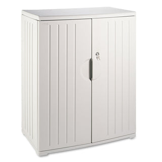 Iceberg OfficeWorks Resin Storage Cabinet, 36w x 22d x 46h, Platinum (ICE92563)