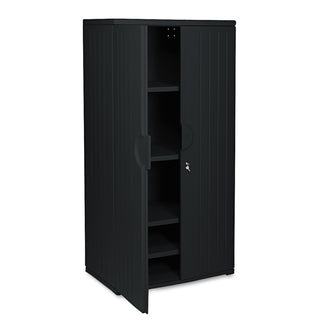 Iceberg OfficeWorks Resin Storage Cabinet, 36w x 22d x 72h, Black (ICE92571)