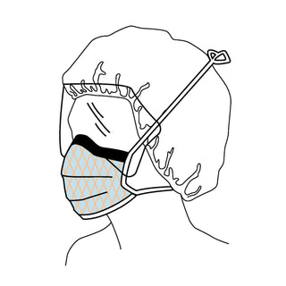 FluidShield Surgical Mask with Eye Shield Anti-fog Foam ASTM F2100-11 Level 2 Tie Closure One Size Fits Most (199537_BX)