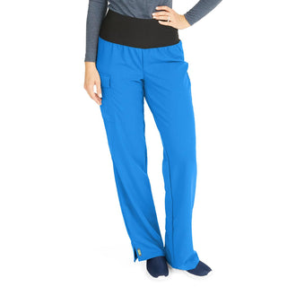 Medline Ocean AVE Women's Stretch Wide Waistband Scrub Pants with Cargo Pocket, Royal Blue, Petite Inseam, Size XS, 1 EA (5560RYLXSP)