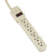 Innovera® Six-Outlet Power Strip, 4-Foot Cord, 1-15/16 x 10-3/16 x 1-3/16, Ivory (IVR73304)
