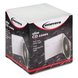 Innovera® Slim CD Case, Clear, 25/Pack (IVR81900)