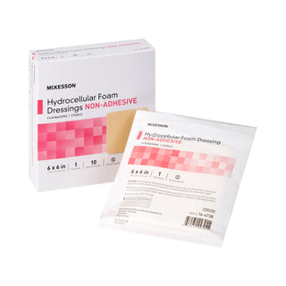 McKesson Foam Dressing 6 X 6 Inch Without Border Film Backing Nonadhesive Square Sterile (1138303_EA)