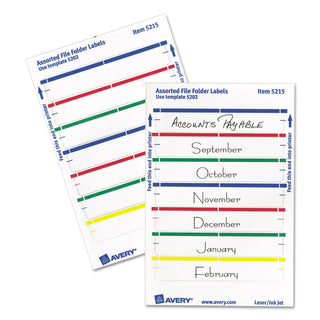 Avery® Printable 4" x 6" - Permanent File Folder Labels, 0.69 x 3.44, White, 7/Sheet, 36 Sheets/Pack (AVE05215)