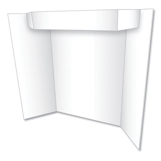 Eco Brites Too Cool Tri-Fold Poster Board, 24 x 36, White/White (GEO27367B)