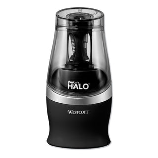 Westcott® Halo Colored Pencil Non-Stick Electric Sharpener, AC-Powered, 3.5 x 6.75, Black/Silver (ACM16894)
