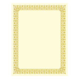 Southworth® Premium Certificates, Ivory , Fleur Gold Foil Border, 66 lb, 8.5 x 11, 15/Pack (SOUCTP1V)