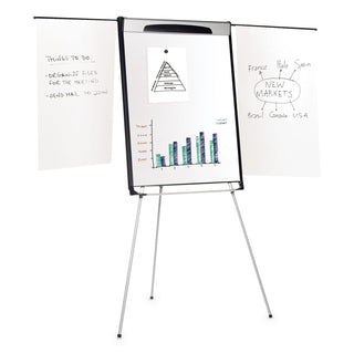 MasterVision™ Tripod Extension Bar Magnetic Dry-Erase Easel, 39" to 72" High, Black/Silver (BVCEA23066720)