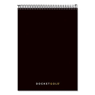 TOPS™ Docket Gold Planner Pad, Project-Management Format, Medium/College Rule, Black Cover, 70 White 8.5 x 11.75 Sheets (TOP63753)