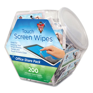 Dust-Off® Touch Screen Wipes, 5 x 6, 200 Individual Foil Packets (FALDMHJ)