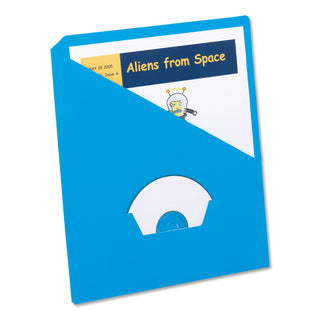 Pendaflex® Slash Pocket Project Folders, 3-Hole Punched, Straight Tab, Letter Size, Blue, 25/Pack (ESS32902)