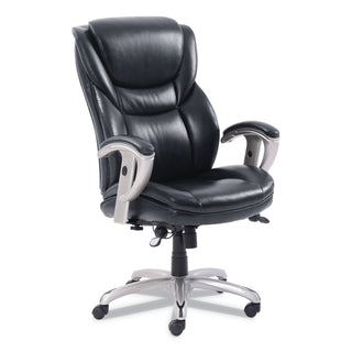 SertaPedic® Emerson Executive Task Chair, Supports up to 300 lbs., Black Seat/Black Back, Silver Base (SRJ49710BLK)