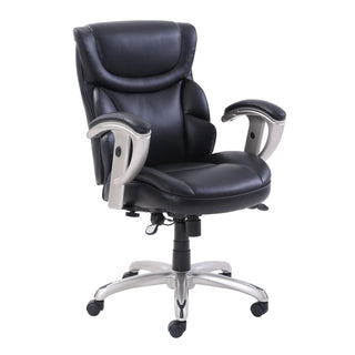 SertaPedic® Emerson Task Chair, Supports up to 300 lbs., Black Seat/Black Back, Silver Base (SRJ49711BLK)