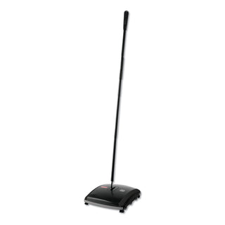 Rubbermaid® Commercial Dual Action Sweeper, 44" Steel/Plastic Handle, Black/Yellow (RUB421388BK)