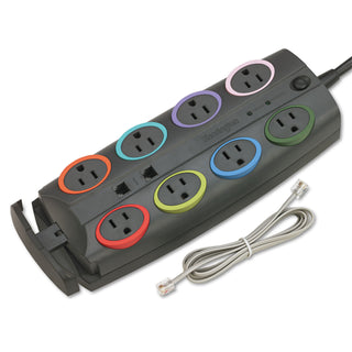 Kensington® 8-Outlet Adapter Model Surge Protector, Black, 8ft Cord, 3090 Joules (KMW62691)