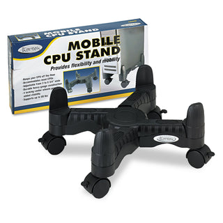 Kantek Mobile CPU Stand, 4.5w x 16d x 7h, Black (KTKCS200B)