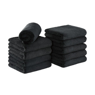 Arkwright Home Bck2U Coral Fleece Salon Towel 16x27 Black (10/Pack) (PNP915117BK)