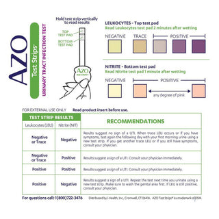 AZO Test Strips® Urinalysis Test Kit Urinary Tract Infection Detection 3 Tests CLIA Waived (1065927_BX)