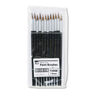 Charles Leonard® Artist Brush, Size 8, Camel Hair, Round Profile, 12/Pack (LEO73508)