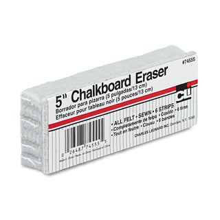 Charles Leonard® 5-Inch Chalkboard Eraser, 5" x 2" x 1" (LEO74555)
