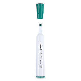 Universal® Dry Erase Marker, Broad Chisel Tip, Green, Dozen (UNV43654)