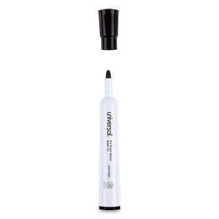 Universal® Dry Erase Marker, Medium Bullet Tip, Black, Dozen (UNV43681)