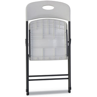 Alera® Molded Resin Folding Chair, White Seat/White Back, Dark Gray Base, 4/Carton (ALEFR9402)