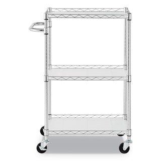 Alera® 3-Shelf Wire Cart with Liners, 24w x 16d x 39h, Silver, 500-lb Capacity (ALESW322416SR)