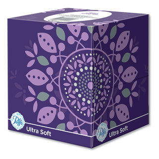 Puffs Ultra Soft Facial Tissue, White, 4 Cube Pack, 56 Sheets Per Cube, 6/Case, 1344 Sheets Total (PGC35295)