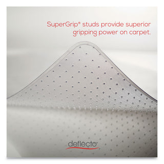 deflecto® RollaMat Frequent Use Chair Mat, Med Pile Carpet, Flat, 36 x 48, Lipped, Clear (DEFCM15113)