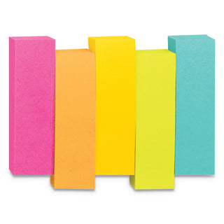 Post-it® Page Flag Markers, Assorted Brights, 100 Strips/Pad, 5 Pads/Pack (MMM6705AN)