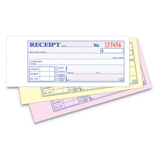 Adams® Receipt Book, 2 3/4 x 7 3/16, Three-Part Carbonless, 50 Forms (ABFTC2701)