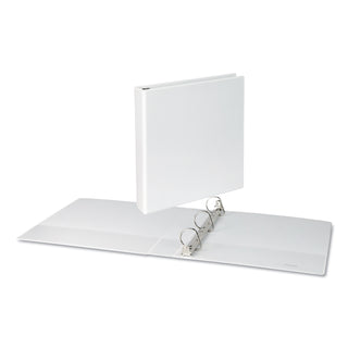 Universal® Slant D-Ring View Binder, 3 Rings, 1.5" Capacity, 11 x 8.5, White (UNV20744)