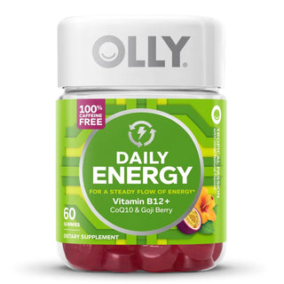OLLY® Daily Energy Dietary Supplement Vitamin B12 / CoQ10 / Goji Berry 300 mcg - 30 mg - 100 mg Strength Gummy 60 per Bottle Tropical Passion Flavor (1249516_BT)