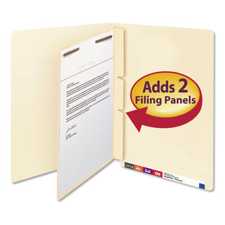 Smead™ Self-Adhesive Folder Dividers for Top/End Tab Folders w/ 2-Prong Fasteners, Letter Size, Manila, 100/Box (SMD68027)