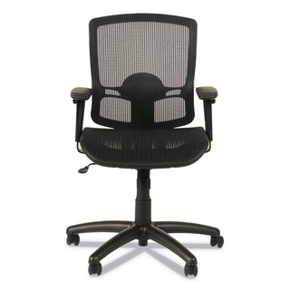 Alera® Etros Series Suspension Mesh Mid-Back Synchro Tilt Chair, Supports up to 275 lbs, Black Seat/Black Back, Black Base (ALEET4218)