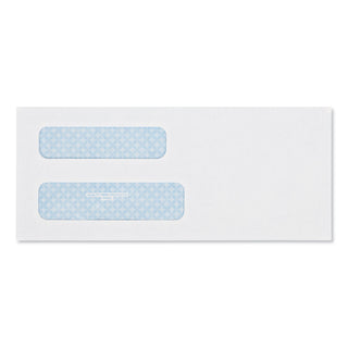 Quality Park™ Double Window Security-Tinted Check Envelope, #8 5/8, Commercial Flap, Gummed Closure, 3.63 x 8.63, White, 500/Box (QUA24532)