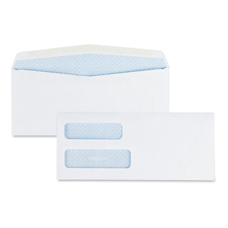 Quality Park™ Double Window Security-Tinted Check Envelope, #10, Commercial Flap, Gummed Closure, 4.13 x 9.5, White, 500/Box (QUA24550)