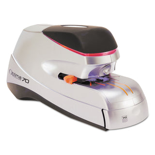 Swingline® Optima 60 Electric Stapler, 60-Sheet Capacity, Silver/Black/Orange (SWI48210)