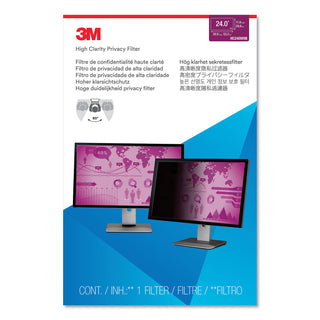 3M™ High Clarity Privacy Filter for 24" Widescreen Monitor, 16:9 Aspect Ratio (MMMHC240W9B)