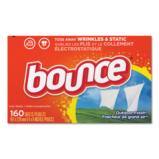 Bounce® Dryer Sheets, Outdoor Fresh Scent, 160 Per Box (PGC80168BX) (PAG80168)