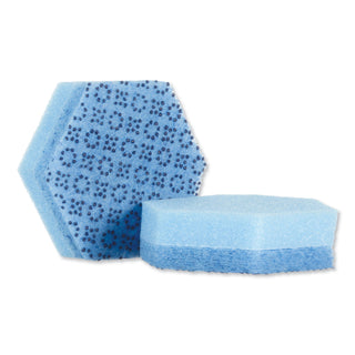 Scotch-Brite® PROFESSIONAL Low Scratch Scour Sponge 3000HEX, 4.45 x 3.85, Blue, 16/Carton (MMM3000HEX)