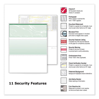 DocuGard™ Standard Security Check, 11 Features, 8.5 x 11, Green Marble Top, 500/Ream (PRB04502)