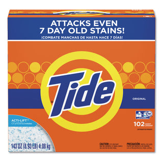 Tide® Powder Laundry Detergent, High Efficiency Compatible, Original Scent, 143 oz. Box (102 loads), 2/Case, 204 Loads Total (PGC85006CT)