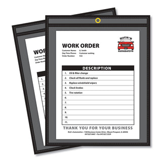 C-Line® Shop Ticket Holders, Stitched, One Side Clear, 50 Sheets, 8 1/2 x 11, 25/Box (CLI45911)