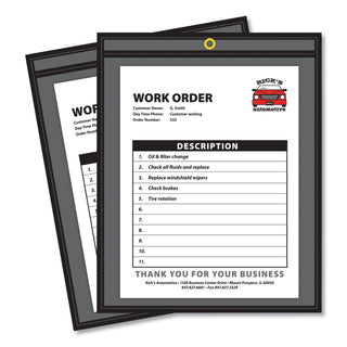 C-Line® Shop Ticket Holders, Stitched, One Side Clear, 75 Sheets, 9 x 12, 25/Box (CLI45912)