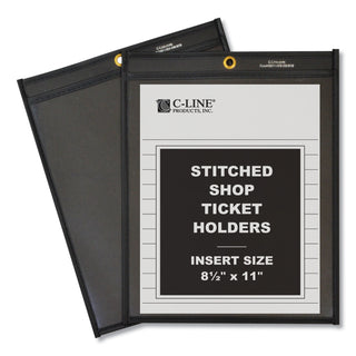 C-Line® Shop Ticket Holders, Stitched, One Side Clear, 50 Sheets, 8 1/2 x 11, 25/Box (CLI45911)