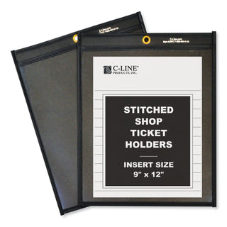 C-Line® Shop Ticket Holders, Stitched, One Side Clear, 75 Sheets, 9 x 12, 25/Box (CLI45912)