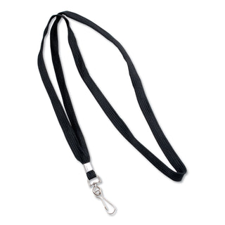 Advantus Deluxe Lanyards, J-Hook Style, 36" Long, Black, 24/Box (AVT75424)